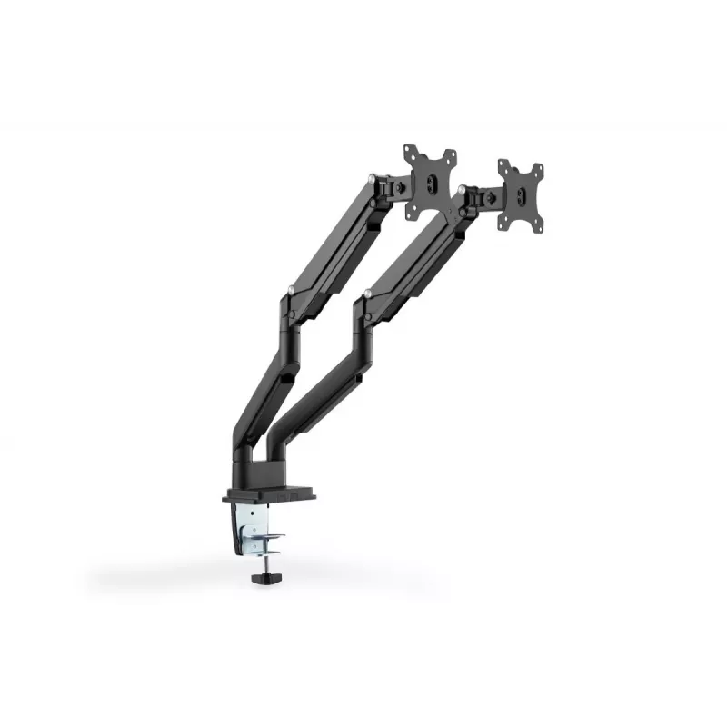 Suporte de monitor duplo universal com braçadeira e mola a gás DIGITUS 17-32in 2x 9kg