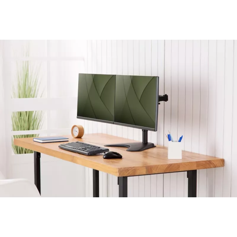 Suporte de monitor duplo universal DIGITUS 17–32 polegadas 2x 8 kg (máx.) preto