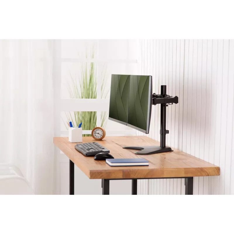 Suporte de monitor duplo universal DIGITUS 17–32 polegadas 2x 8 kg (máx.) preto
