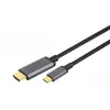 Adaptador DIGITUS USB-C - HDMI, 2m 4K/30Hz, preto, caixa metálica