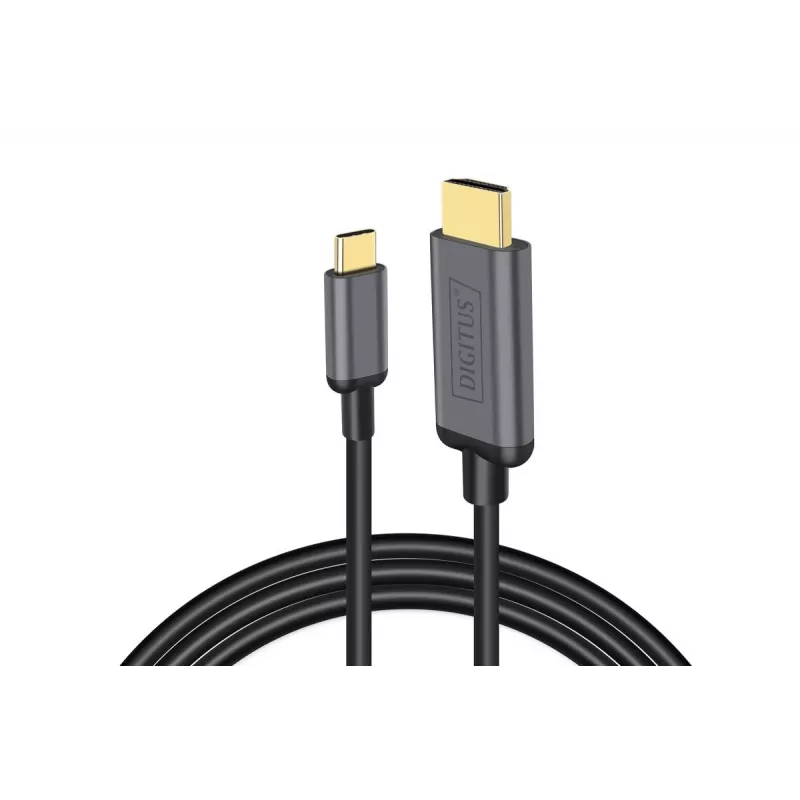 DIGITUS cabo adaptador de USB-C para HDMI, 4K/30 Hz, 1,8 m, preto