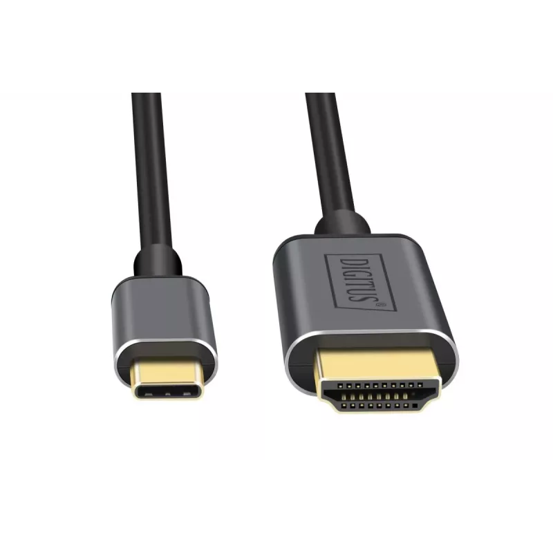 DIGITUS cabo adaptador de USB-C para HDMI, 4K/30 Hz, 1,8 m, preto