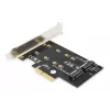 Placa de expansão PCI-Express para SSD M.2 NGFF/NVMe DIGITUS compatível com B-, M- e B+M-Key, tamanhos 80, 60, 42 e 30 mm