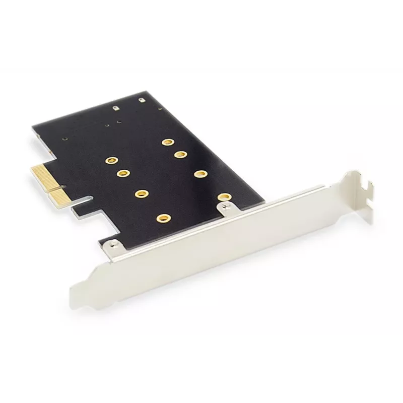 Placa de expansão PCI-Express para SSD M.2 NGFF/NVMe DIGITUS compatível com B-, M- e B+M-Key, tamanhos 80, 60, 42 e 30 mm