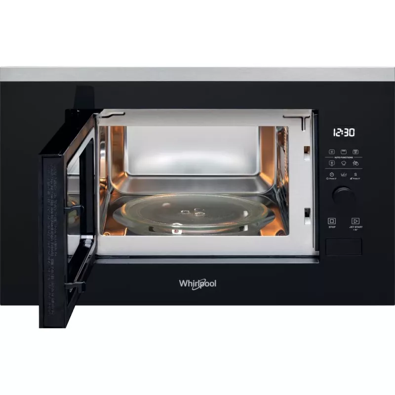 Micro-ondas com grelhador de encastrar WHIRLPOOL WMF201G, 800 W, 20 L, aço inoxidável/preto