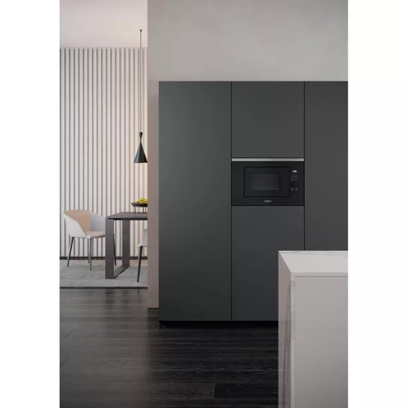 Micro-ondas com grelhador de encastrar WHIRLPOOL WMF201G, 800 W, 20 L, aço inoxidável/preto