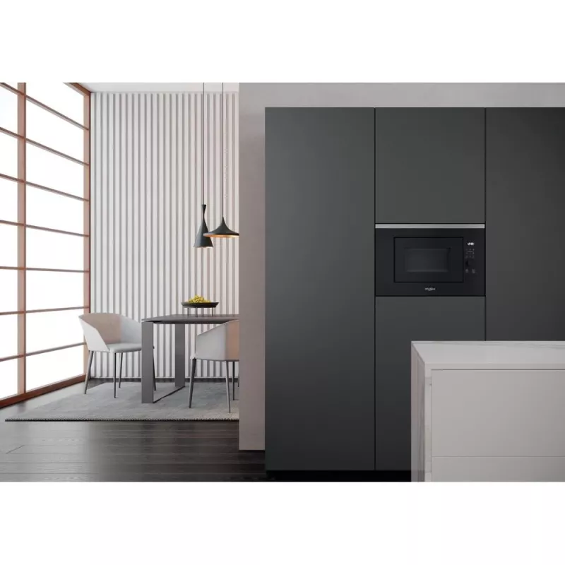 Micro-ondas com grelhador de encastrar WHIRLPOOL WMF201G, 800 W, 20 L, aço inoxidável/preto