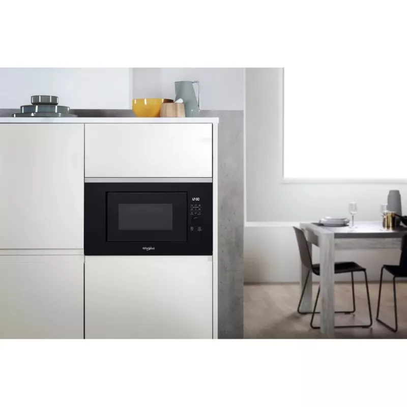 Micro-ondas com grelhador de encastrar WHIRLPOOL WMF201G, 800 W, 20 L, aço inoxidável/preto