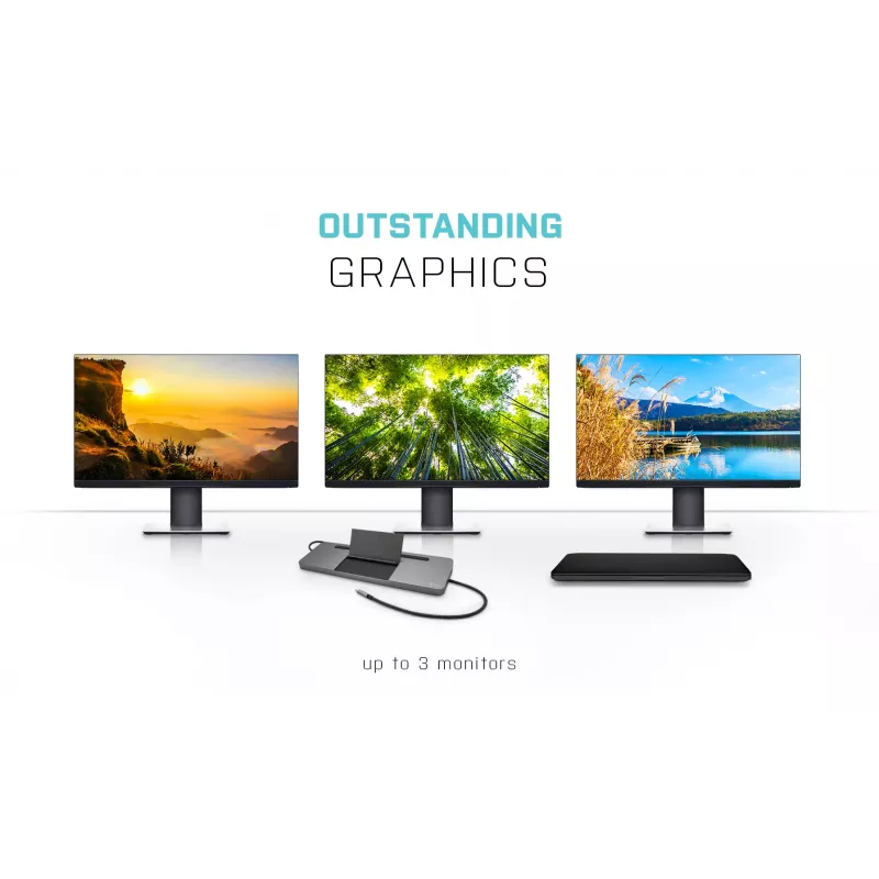 Docking station ergonómica USB-C de metal i-tec 4K 3x ecrã + Power Delivery 85 W