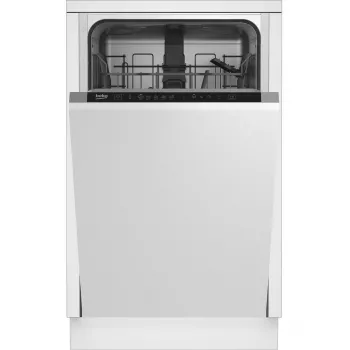 Máquina de lavar loiça de encastrar BEKO DIS35026 — estreita 45 cm, 10 conjuntos de louça, 48 dB, 5 programas, classe energética E