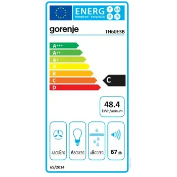 Exaustor Gorenje TH60E3B de encastrar (extrátil) preto 350 m³/h