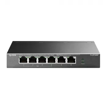 TP-Link TL-SF1006P comutador de rede Unmanaged Fast Ethernet (10/100) Power over Ethernet (PoE) preto