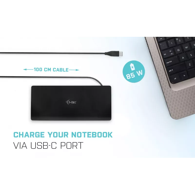 Docking station i-tec USB-C Quattro Display com Power Delivery 85 W
