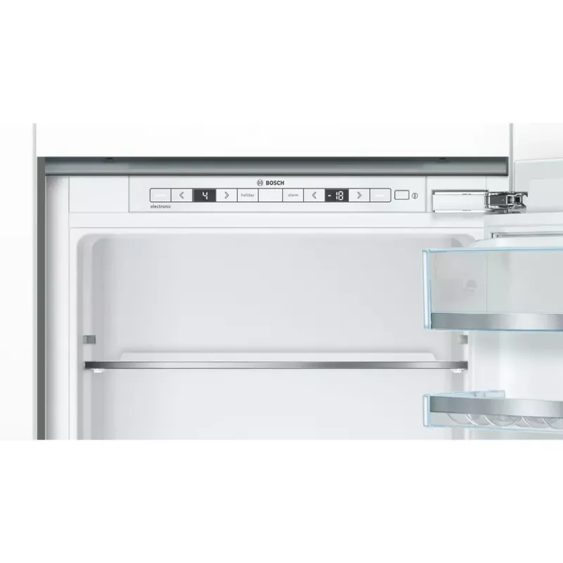 Combinado de encastrar frigorífico-congelador Bosch Serie 6 KIS86AFE0, 266 L total, 192 L de refrigeração, 74 L de congelação em baixo, controlo tátil, porta reversível