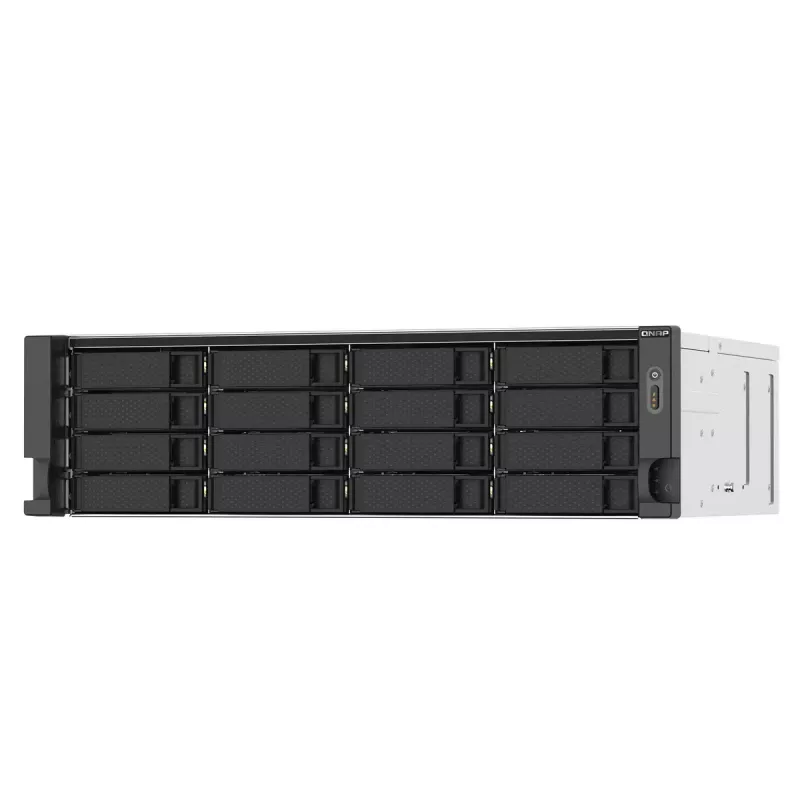 Servidor NAS/Storage QNAP TS-1673AU-RP-16G Rack (3U) Ryzen Embedded V1500B 16 GB DDR4 0 TB QNAP QTS preto, cinzento
