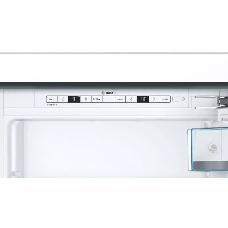 Combinado de encastrar frigorífico-congelador Bosch Serie 6 KIS87AFE0, 272 L total, 209 L de refrigeração, 63 L de congelação em baixo, branco, porta reversível