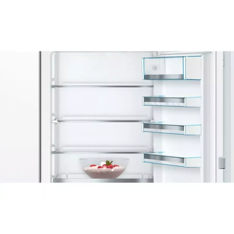 Combinado de encastrar frigorífico-congelador Bosch Serie 6 KIS87AFE0, 272 L total, 209 L de refrigeração, 63 L de congelação em baixo, branco, porta reversível