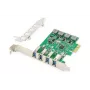 Placa de expansão PCIe USB 3.0 DIGITUS, 4 portas A/F, chipset: VL805, autoalimentada
