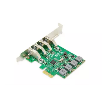 Placa de expansão PCIe USB 3.0 DIGITUS, 4 portas A/F, chipset: VL805, autoalimentada