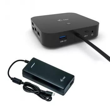 Docking station i-tec USB-C Dual Display com Power Delivery 100 W + carregador universal 100 W