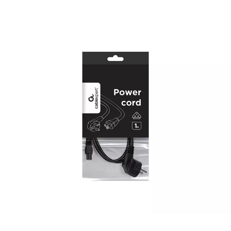 Cabo de alimentação GEMBIRD PC-186-ML12-1M — 1 m, CEE7/7 (ficha) para conector fêmea C5, preto