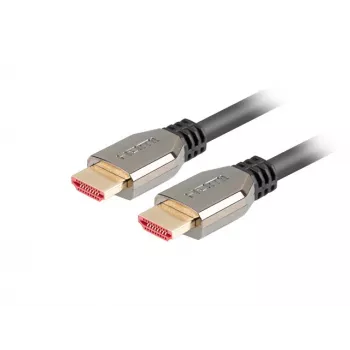 Cabo HDMI LANBERG CA-HDMI-30CU-0018-BK — HDMI 2.1, 1,8 m, 48 Gbit/s, 7680×4320, 240 Hz, ARC, suporte eARC/Ethernet