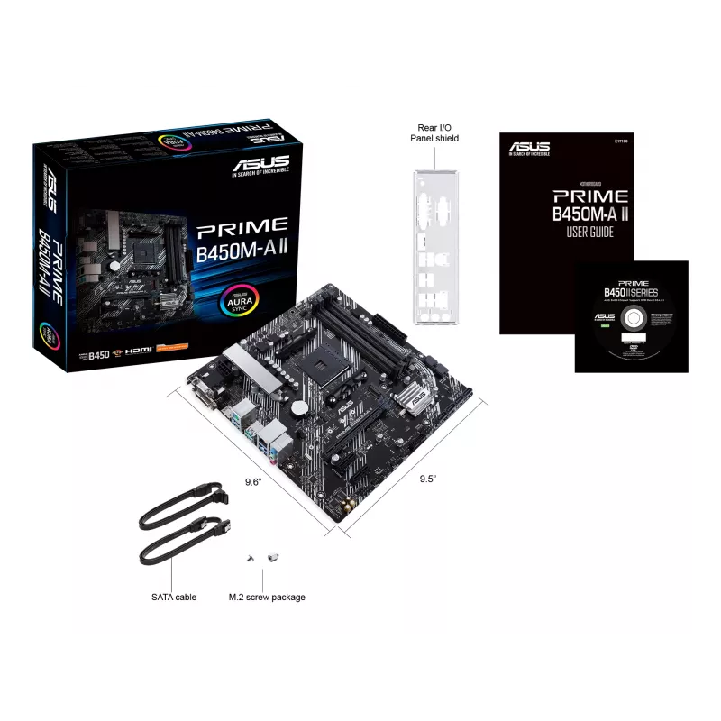 Placa-mãe ASUS PRIME B450M-A II AMD B450 Socket AM4 micro ATX