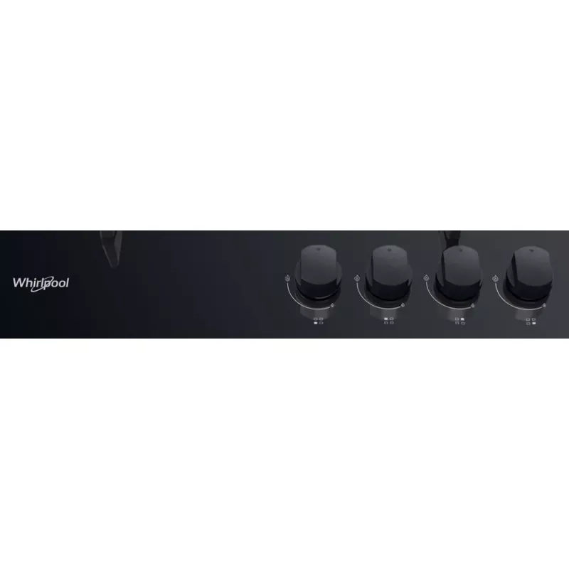 Placa de fogão a gás encastrável Whirlpool AKT 616/NB preta 60 cm 4 zonas de cozedura