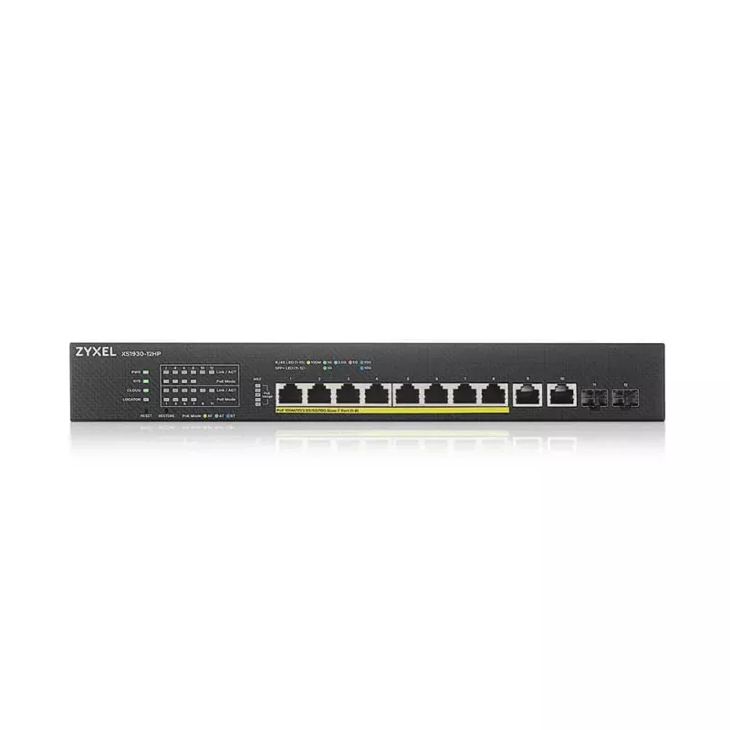 Zyxel XS1930-12HP-ZZ0101F Comutador de rede Managed L3 10G Ethernet (100/1000/10000) Power over Ethernet (PoE) preto