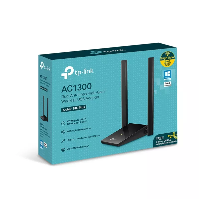 Adaptador wireless TP-Link Archer T4U Plus Dual-band Wi-Fi 5
