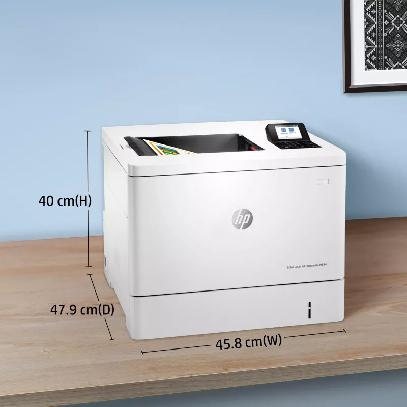 Impressora HP Color LaserJet Enterprise M554dn, laser, cor, 1200 x 1200 DPI, A4, 33 ppm, impressão frente e verso