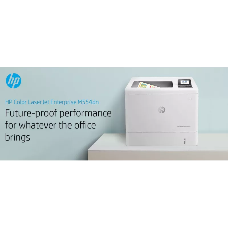 Impressora HP Color LaserJet Enterprise M554dn, laser, cor, 1200 x 1200 DPI, A4, 33 ppm, impressão frente e verso