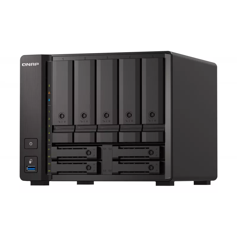 QNAP TS-H973AX NAS Torre Ryzen Embedded V1500B 32 GB DDR4 0 TB QuTS hero Black