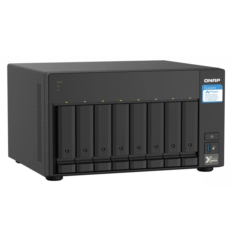 QNAP TS-832PX NAS Torre Annapurna Labs AL324 4 GB DDR4 0 TB QNAP Turbo System alumínio, preto