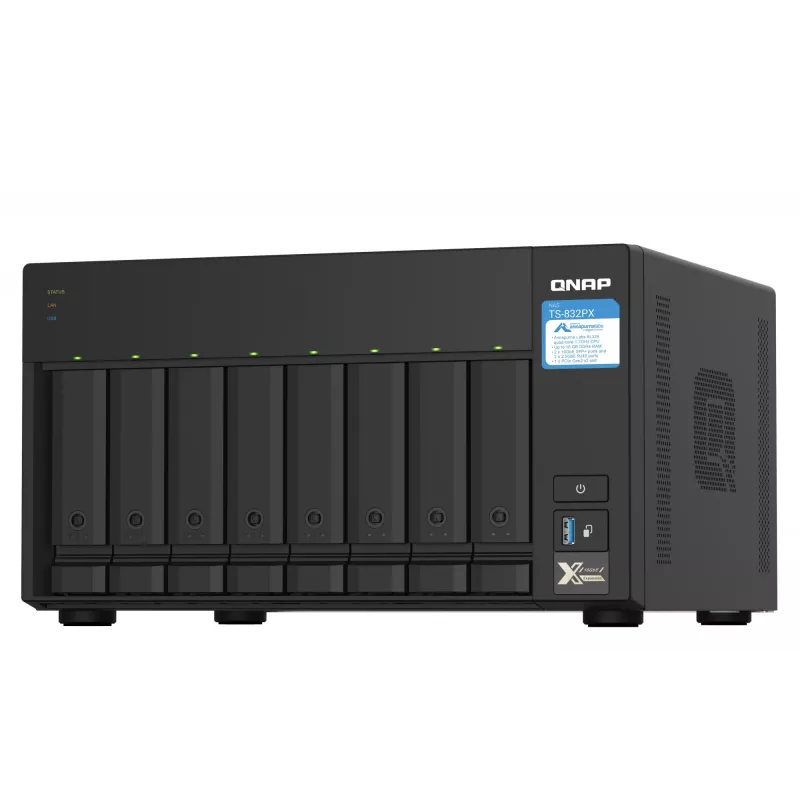 QNAP TS-832PX NAS Torre Annapurna Labs AL324 4 GB DDR4 0 TB QNAP Turbo System alumínio, preto