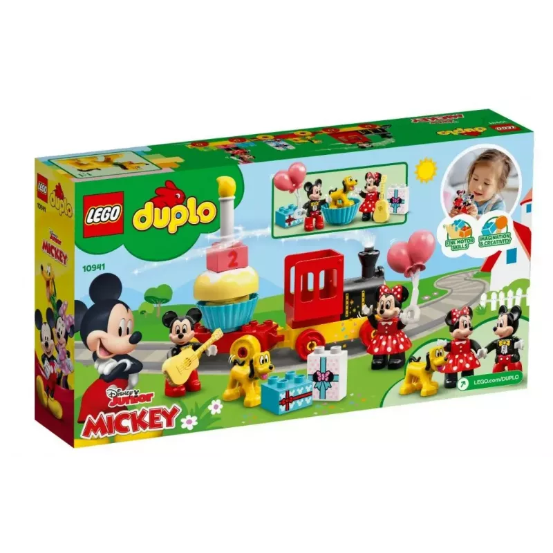 LEGO DUPLO Conjunto 10941 Aniversário do Mickey e da Minnie – figuras DUPLO, 22 peças, para crianças a partir dos 2 anos