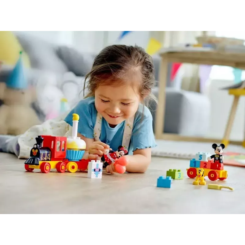 LEGO DUPLO Conjunto 10941 Aniversário do Mickey e da Minnie – figuras DUPLO, 22 peças, para crianças a partir dos 2 anos