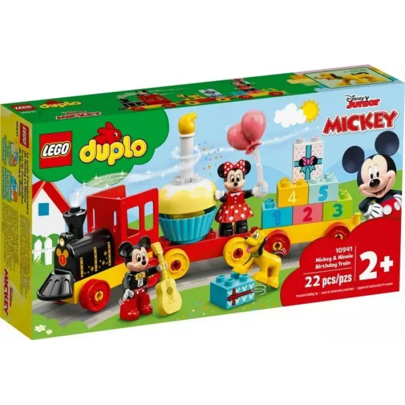 LEGO DUPLO Conjunto 10941 Aniversário do Mickey e da Minnie – figuras DUPLO, 22 peças, para crianças a partir dos 2 anos