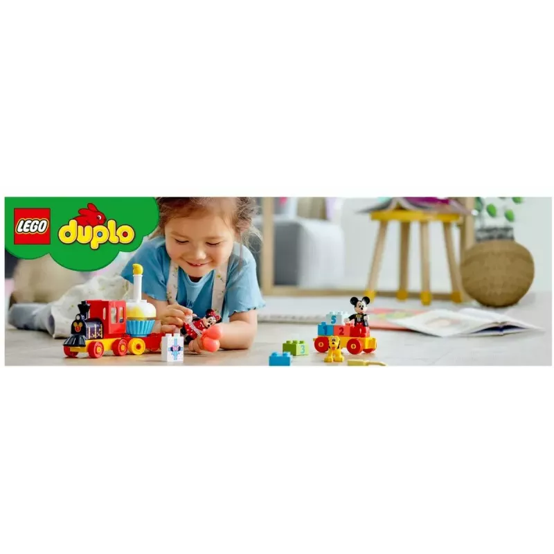 LEGO DUPLO Conjunto 10941 Aniversário do Mickey e da Minnie – figuras DUPLO, 22 peças, para crianças a partir dos 2 anos