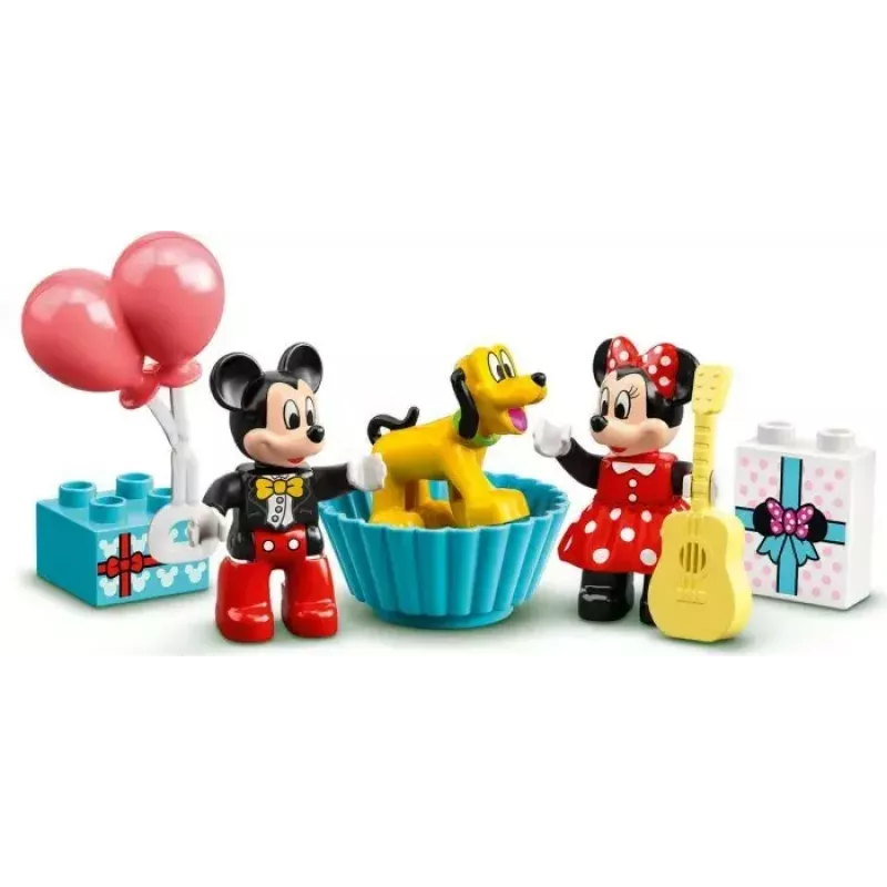 LEGO DUPLO Conjunto 10941 Aniversário do Mickey e da Minnie – figuras DUPLO, 22 peças, para crianças a partir dos 2 anos