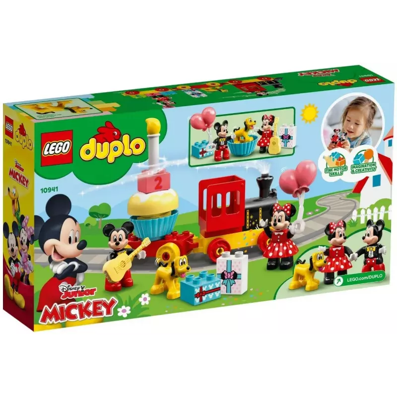 LEGO DUPLO Conjunto 10941 Aniversário do Mickey e da Minnie – figuras DUPLO, 22 peças, para crianças a partir dos 2 anos