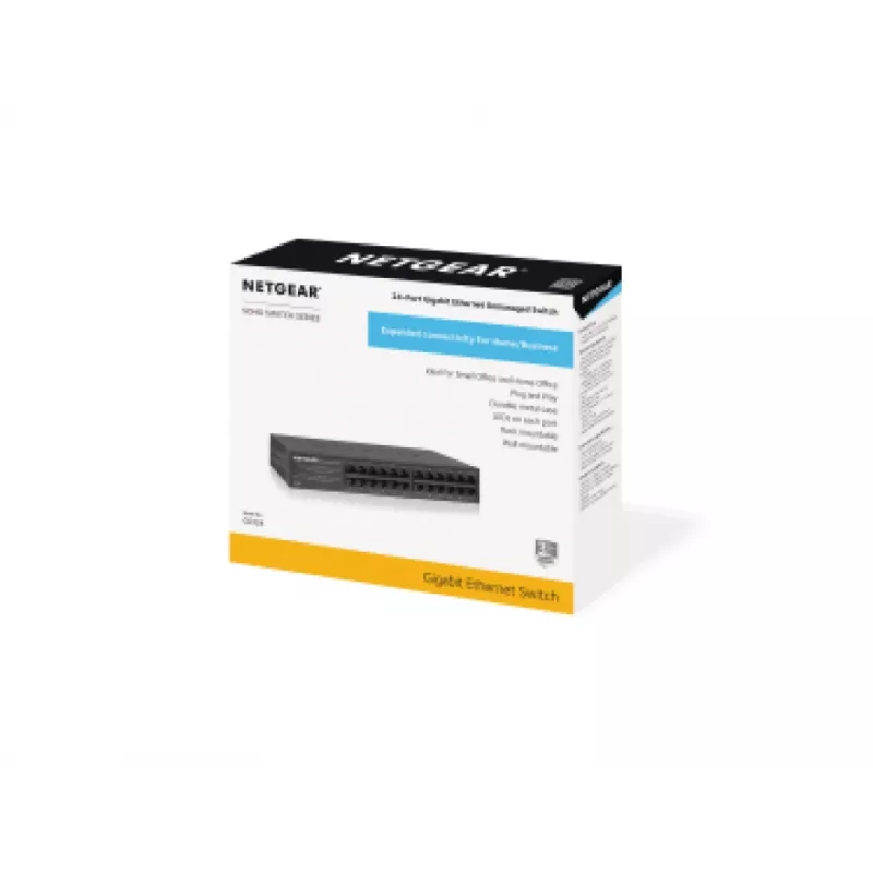 NETGEAR GS324 Gigabit Ethernet não gerido (10/100/1000) preto