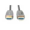 Cabo de ligação híbrido de fibra HDMI AOC DIGITUS, ficha/ficha tipo A, 15 m, UHD 8K@60Hz, CE, preto