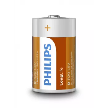 Pilha descartável Philips LongLife Battery R20L2B/10