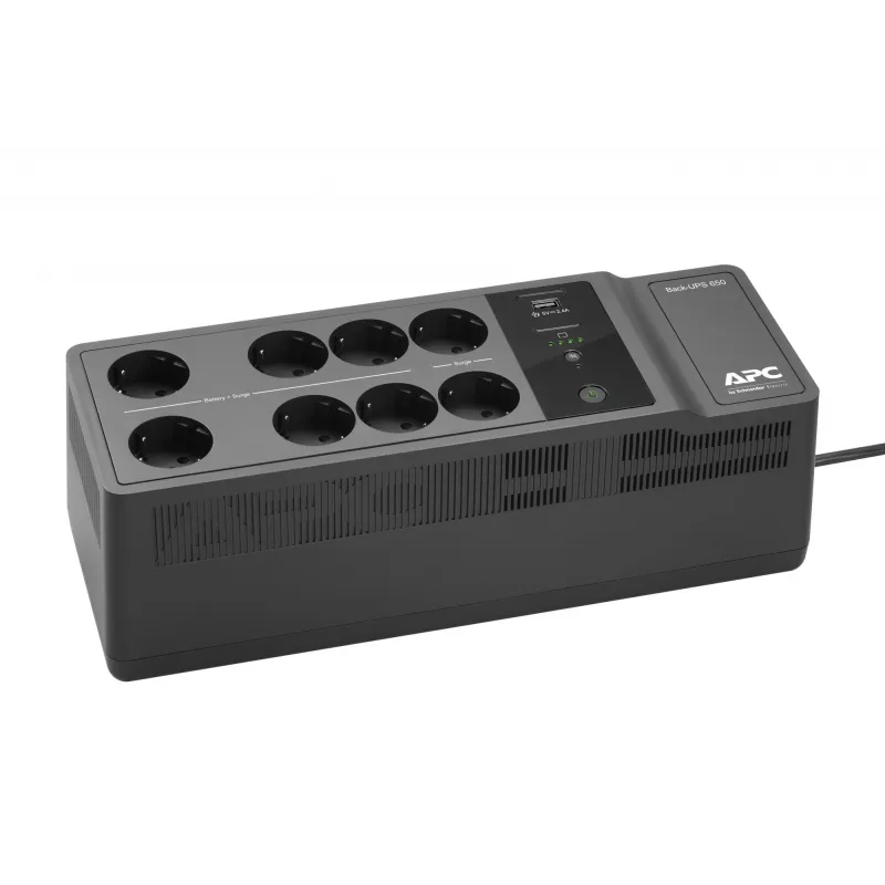 APC Back-UPS 650VA 230V 1 porta USB de carregamento - UPS (Offline) fonte de alimentação ininterrupta (UPS) Standby (Offline) 0,65 kVA 400 W 8 tomadas AC