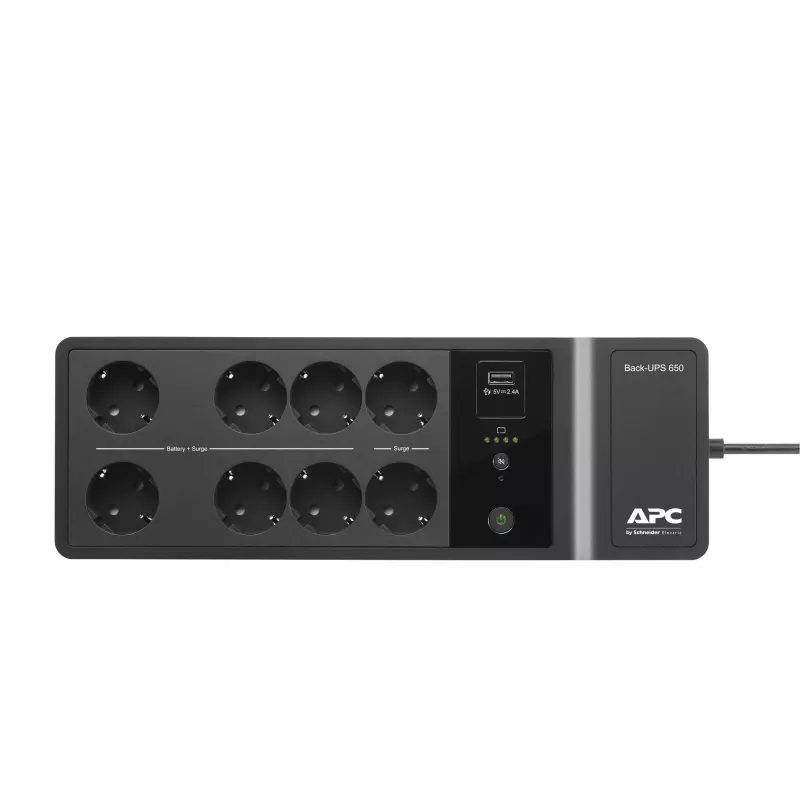 APC Back-UPS 650VA 230V 1 porta USB de carregamento - UPS (Offline) fonte de alimentação ininterrupta (UPS) Standby (Offline) 0,65 kVA 400 W 8 tomadas AC