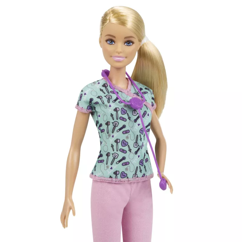 Boneca Barbie enfermeira com bata, roupa e acessórios, boneca de moda, feminino, 3 ano(s), menina, 304,8 mm, 120 g