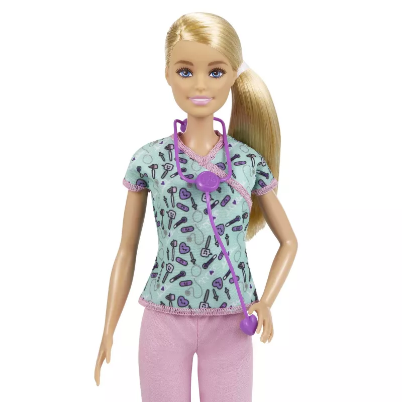 Boneca Barbie enfermeira com bata, roupa e acessórios, boneca de moda, feminino, 3 ano(s), menina, 304,8 mm, 120 g