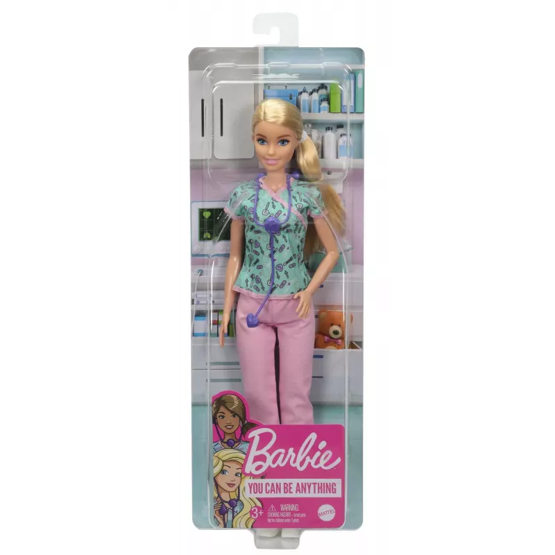 Boneca Barbie enfermeira com bata, roupa e acessórios, boneca de moda, feminino, 3 ano(s), menina, 304,8 mm, 120 g