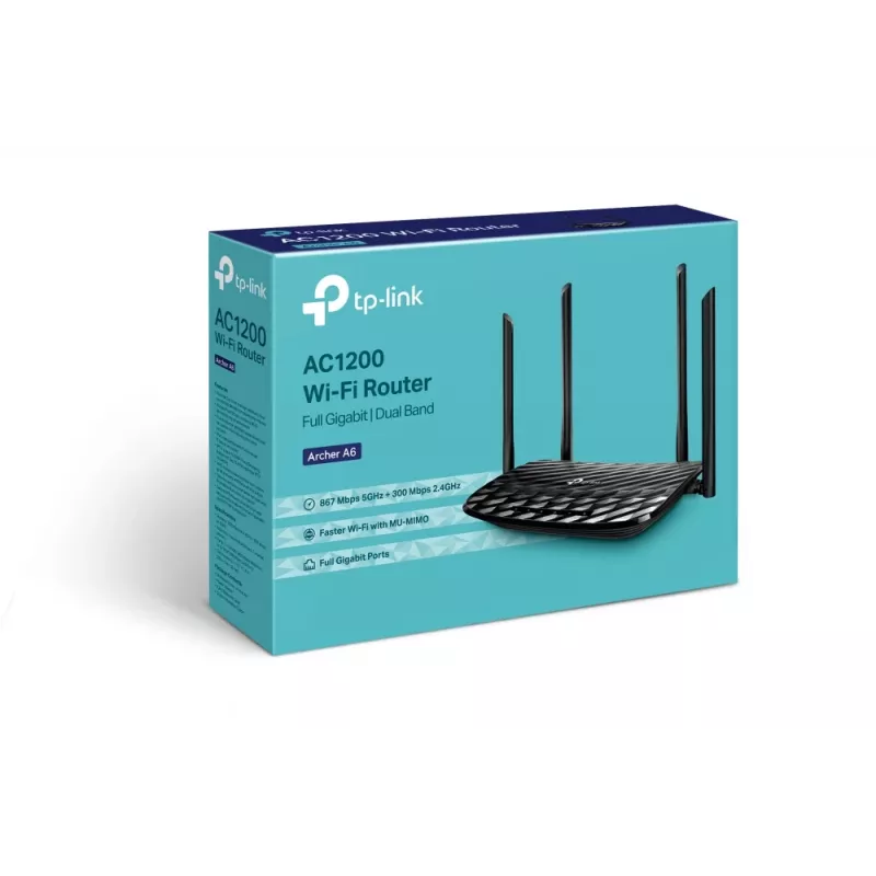 Router TP-Link AC1200 Wireless Gigabit Ethernet Dualband (2,4 GHz / 5 GHz) preto
